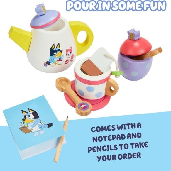 Little girl's wooden tea set, wooden toys, children's tea set, games, kitchen accessories, children's tea party, games, food