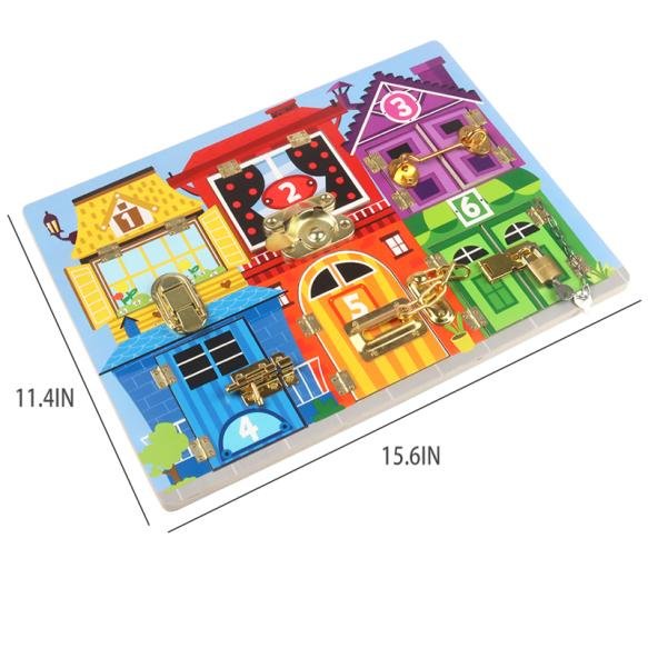 Children's Silent Board Puzzle Unlocking Toy Wooden Montessori Matching Children's Puzzle Toy