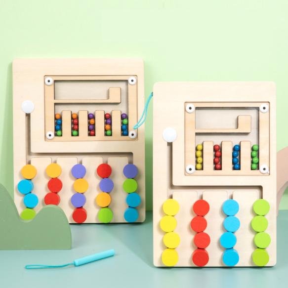 Wooden ball rolling four-color or fivecolor positioning game