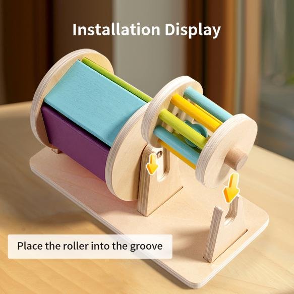 Montessori Early Education Teaching Aids - Rainbow Textile Drum for Infants and Young Children Aged 0 to 3