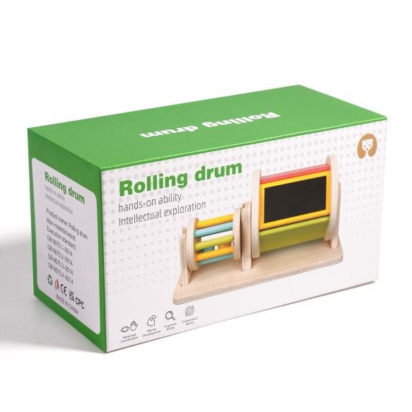 Montessori Early Education Teaching Aids - Rainbow Textile Drum for Infants and Young Children Aged 0 to 3